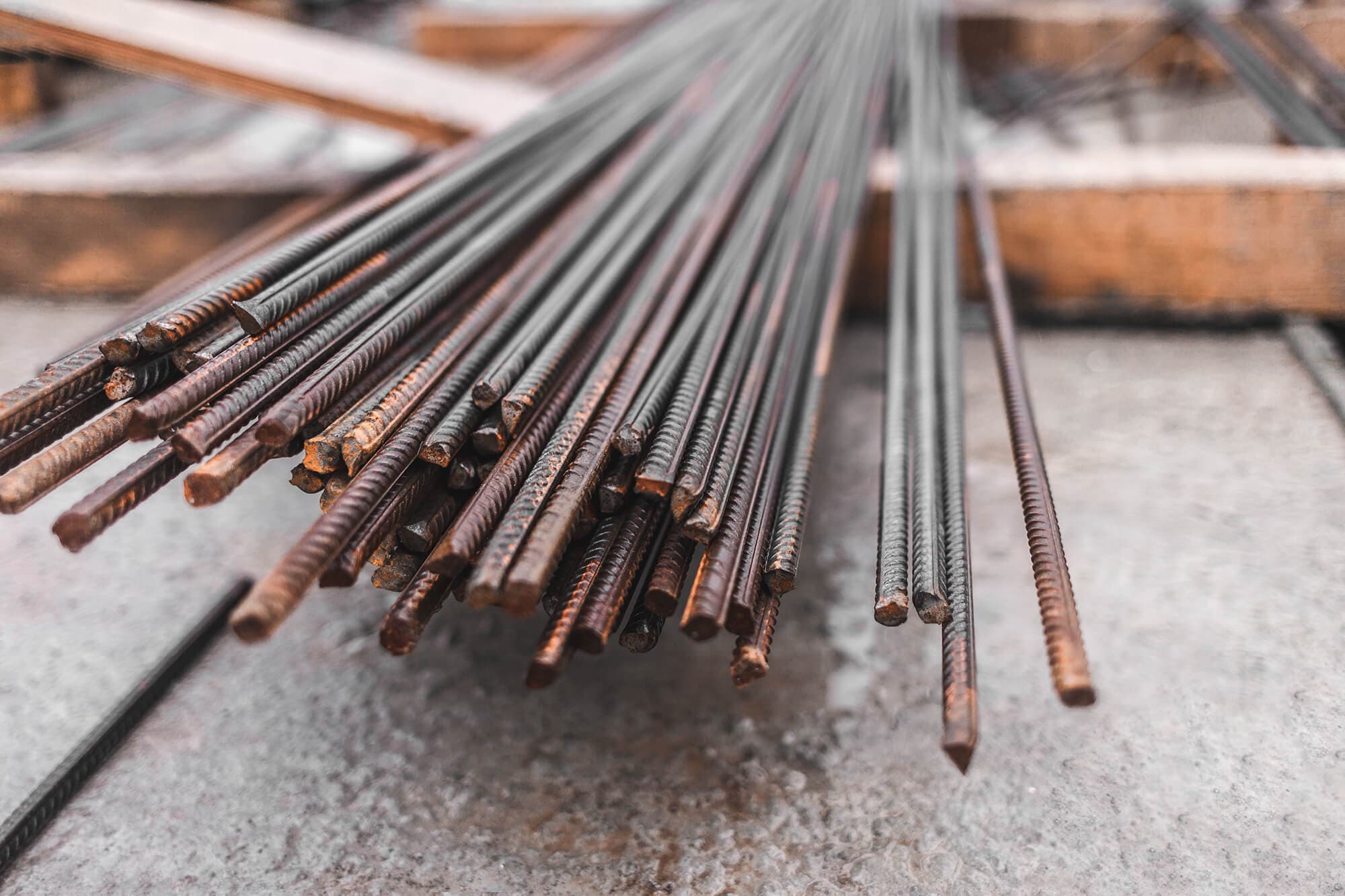 Reinforcing steel cage for a commercial concrete pour